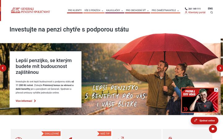 Zrzut ekranu generalipenze.cz