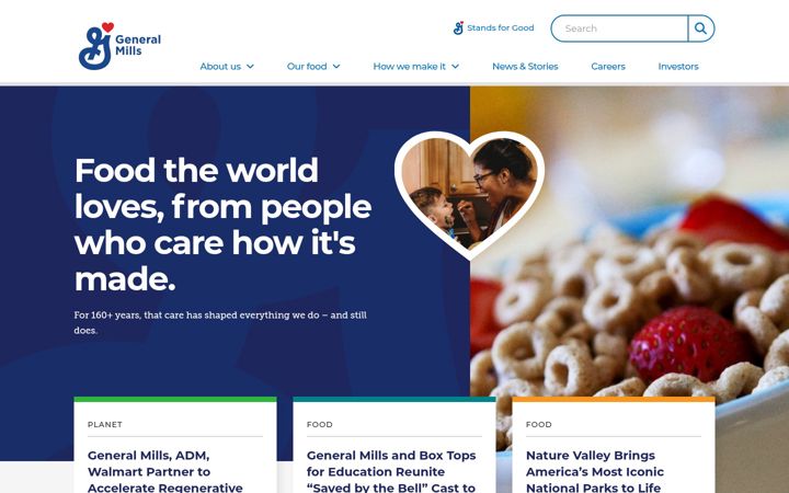 Skærmbillede af generalmills.com