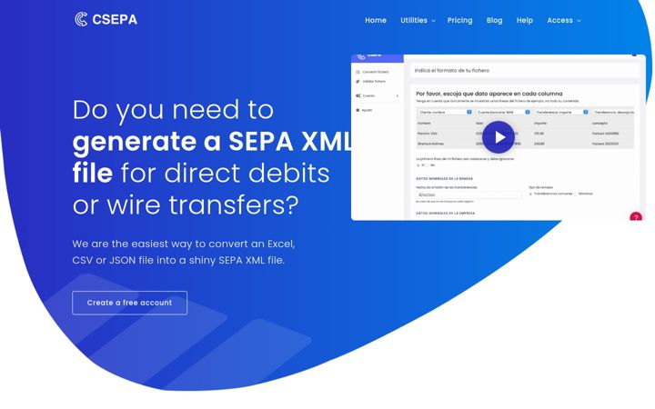 Screenshot of generatesepa.com