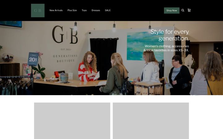 Screenshot di generationsboutiquemn.com