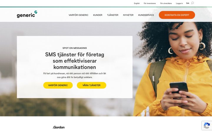 Screenshot stránky generic.se