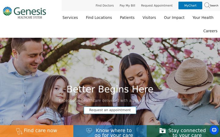 Screenshot of genesishcs.org