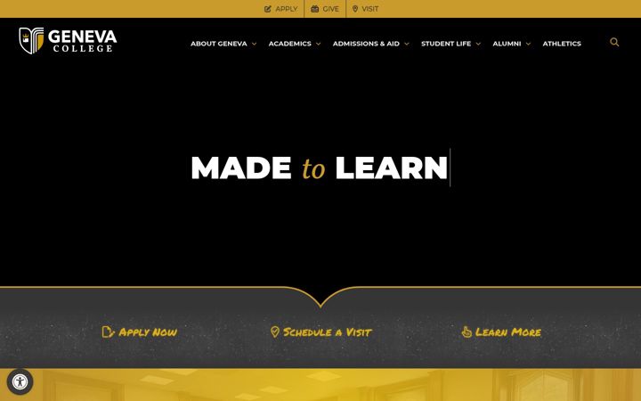 Screenshot of geneva.edu