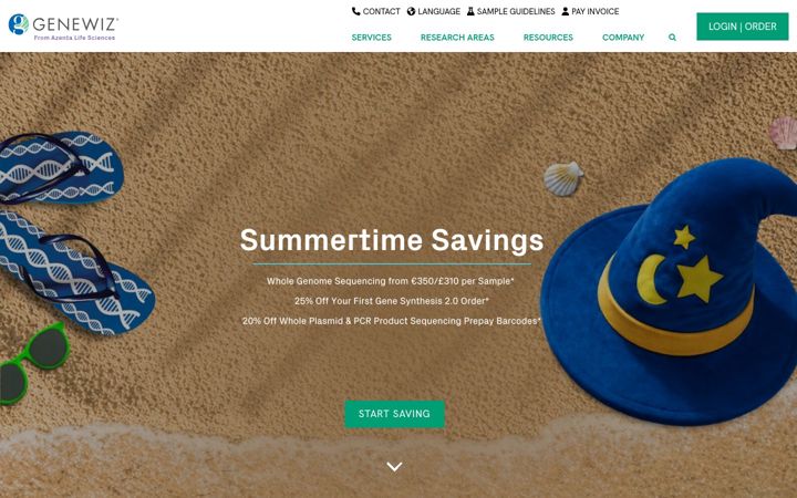 Screenshot of genewiz.com
