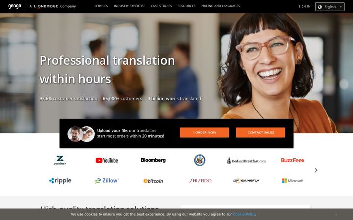Screenshot of gengo.com