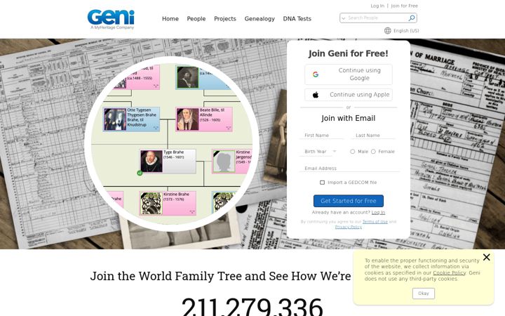 Screenshot ta' geni.com