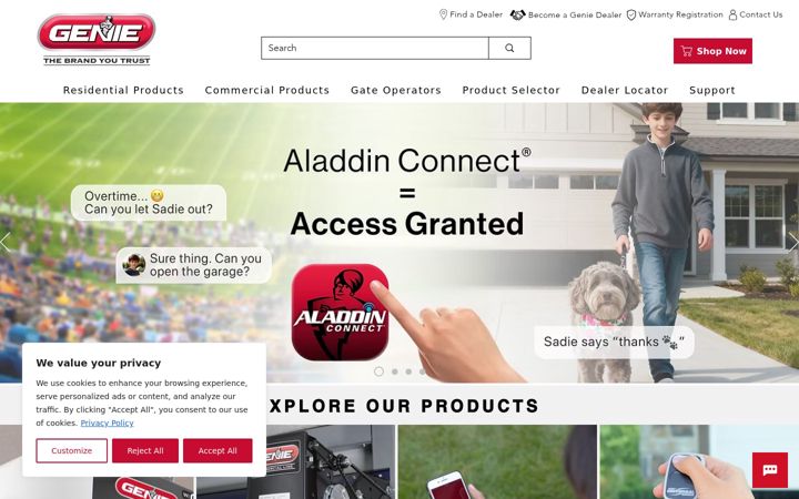 Screenshot of geniecompany.com