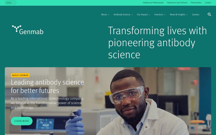 Zrzut ekranu genmab.com