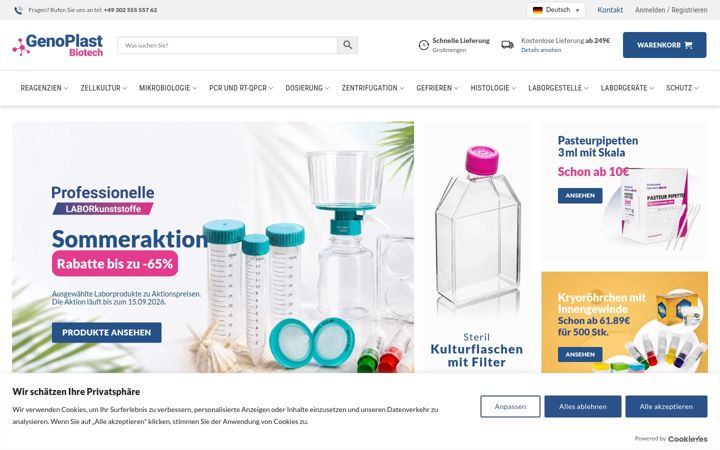 Екранна снимка на genoplast.de