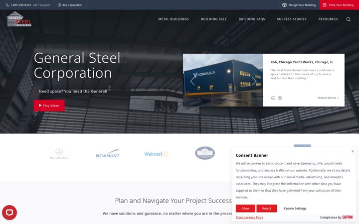 Screenshot of gensteel.com