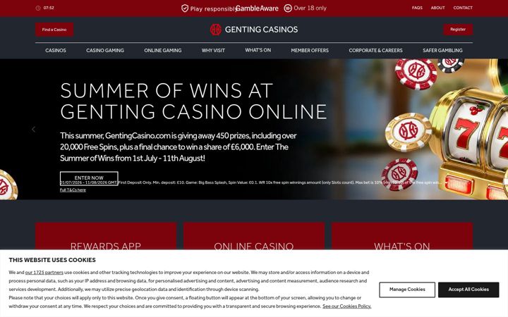 Capture d'écran de gentingcasinos.co.uk