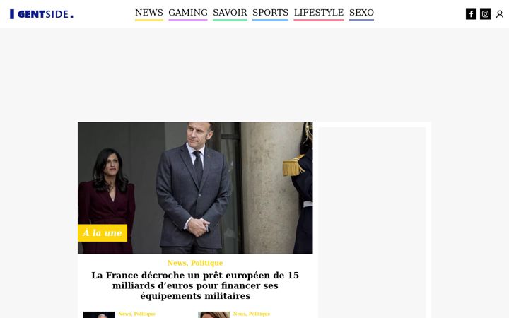 Screenshot of gentside.com
