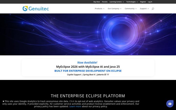 Screenshot of genuitec.com