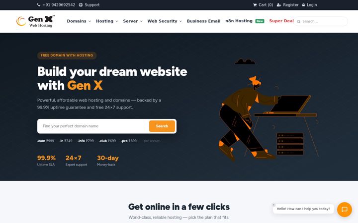 Screenshot of genxwhosting.com