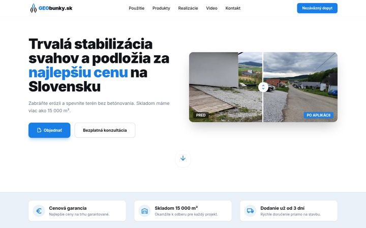 Screenshot di geobunky.sk