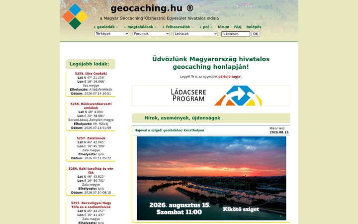 Képernyőkép: geocaching.hu