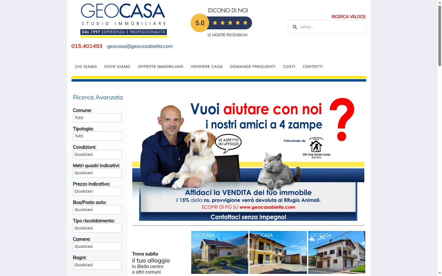 Screenshot del banner di consenso mostrato prima di qualsiasi interazione