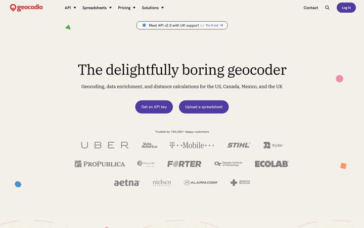 Captura de pantalla de geocod.io