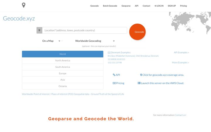 Screenshot of geocode.xyz