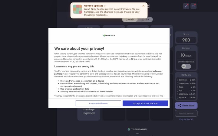 Screenshot of geogridgame.com