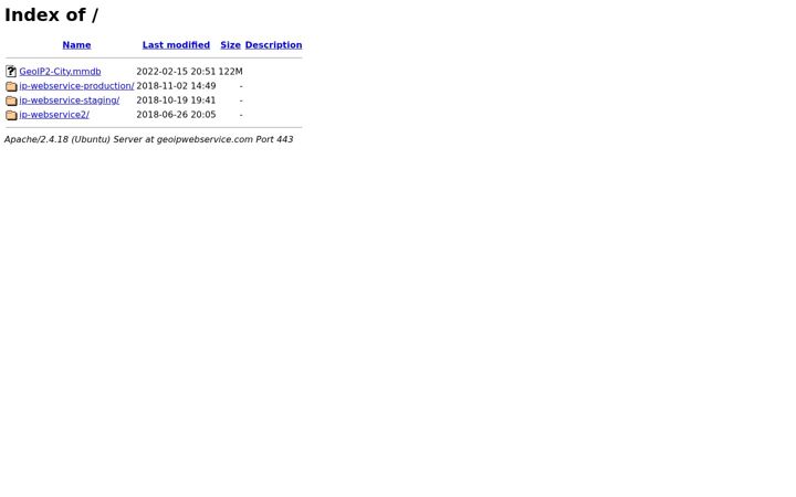Screenshot of geoipwebservice.com
