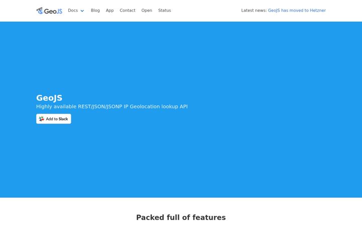 Screenshot ta' geojs.io
