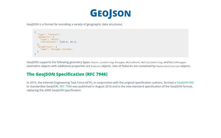 Screenshot of geojson.org