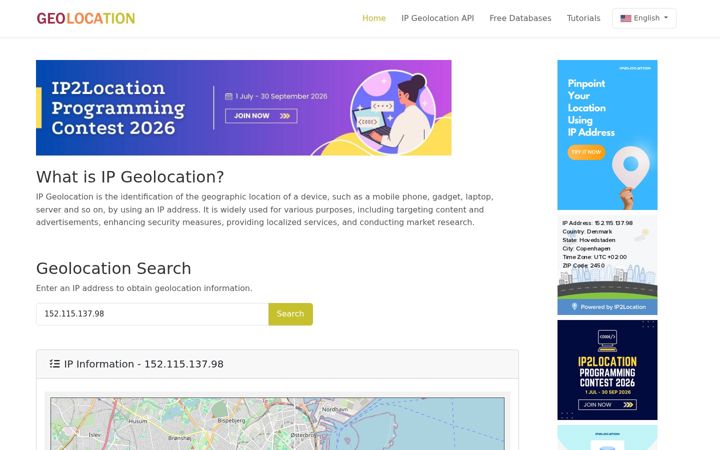 Screenshot of geolocation.com