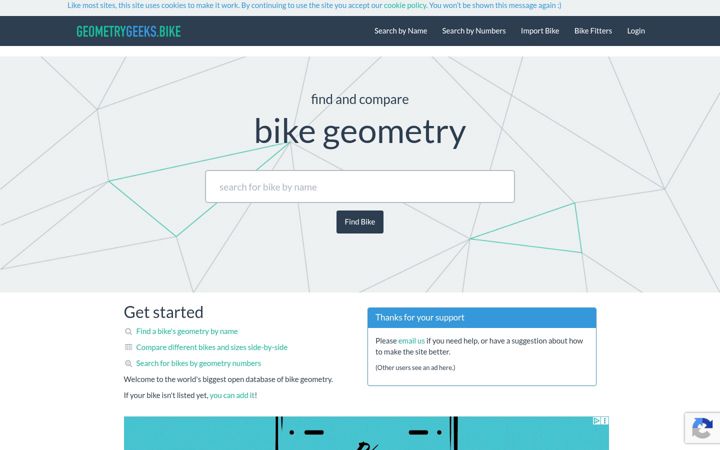 Screenshot of geometrygeeks.bike