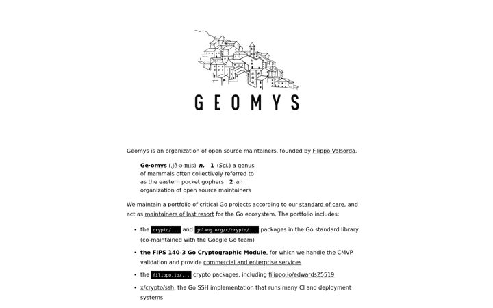 Screenshot of geomys.org