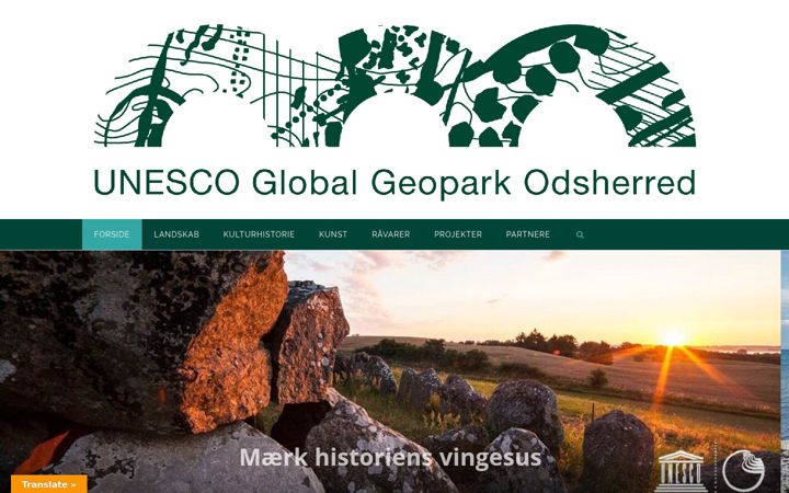 Screenshot του geoparkodsherred.dk