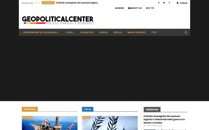 Snimka zaslona za geopoliticalcenter.com