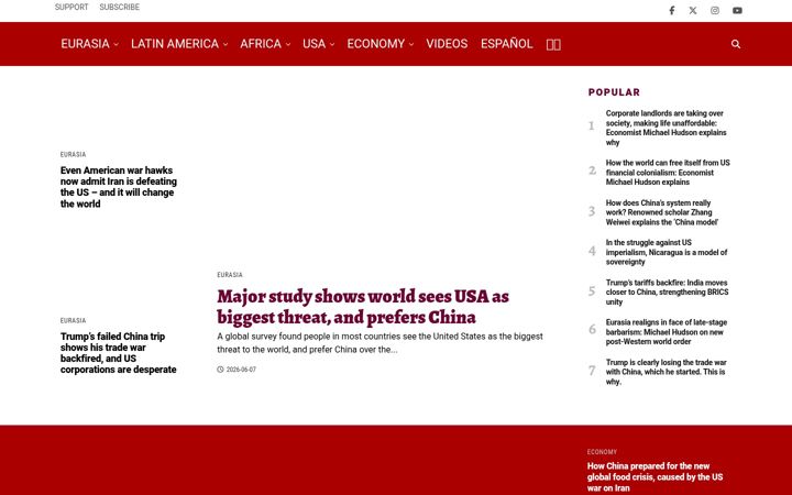 Screenshot of geopoliticaleconomy.com
