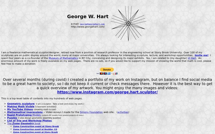 Screenshot of georgehart.com