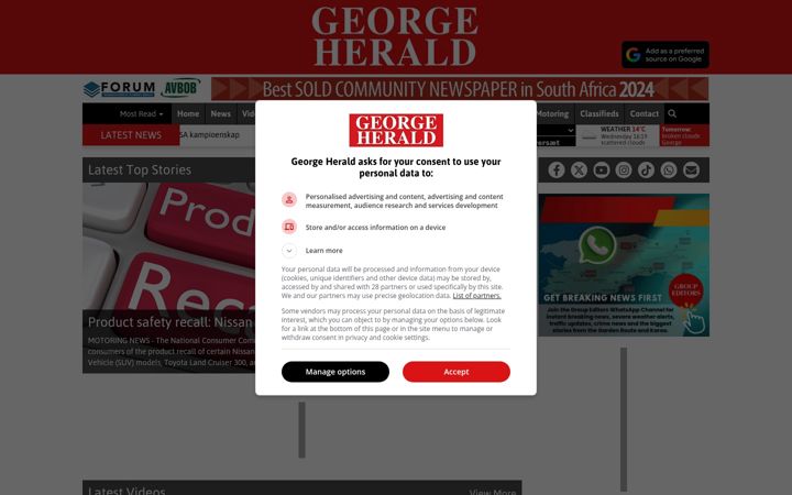 Screenshot of georgeherald.com