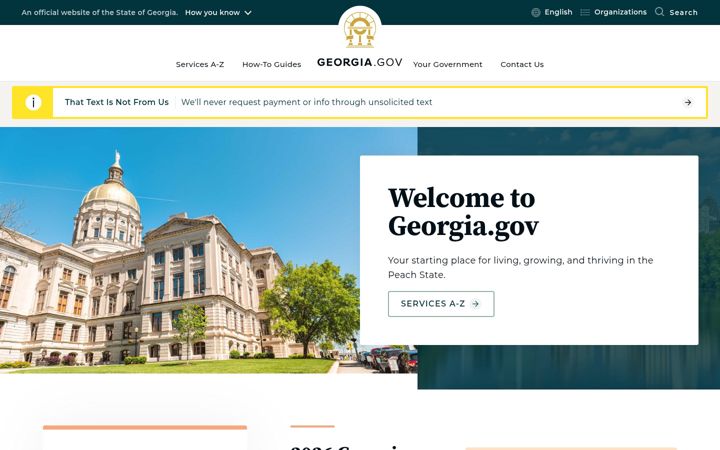 Екранна снимка на georgia.gov