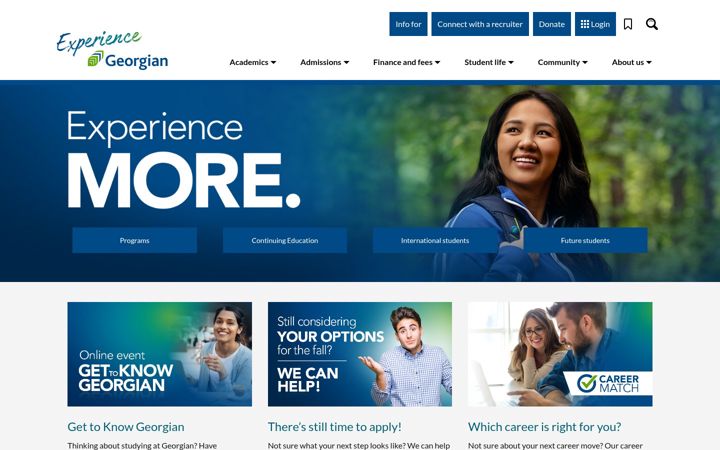Screenshot of georgiancollege.ca