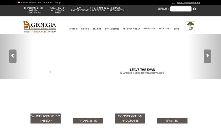 Screenshot of georgiawildlife.com