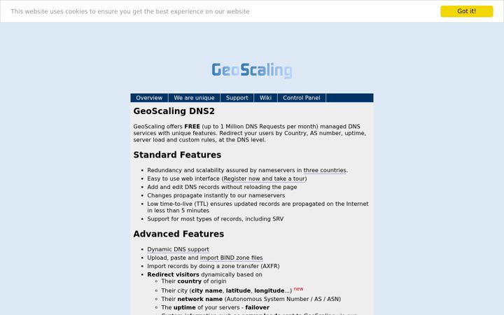 Екранна снимка на geoscaling.com