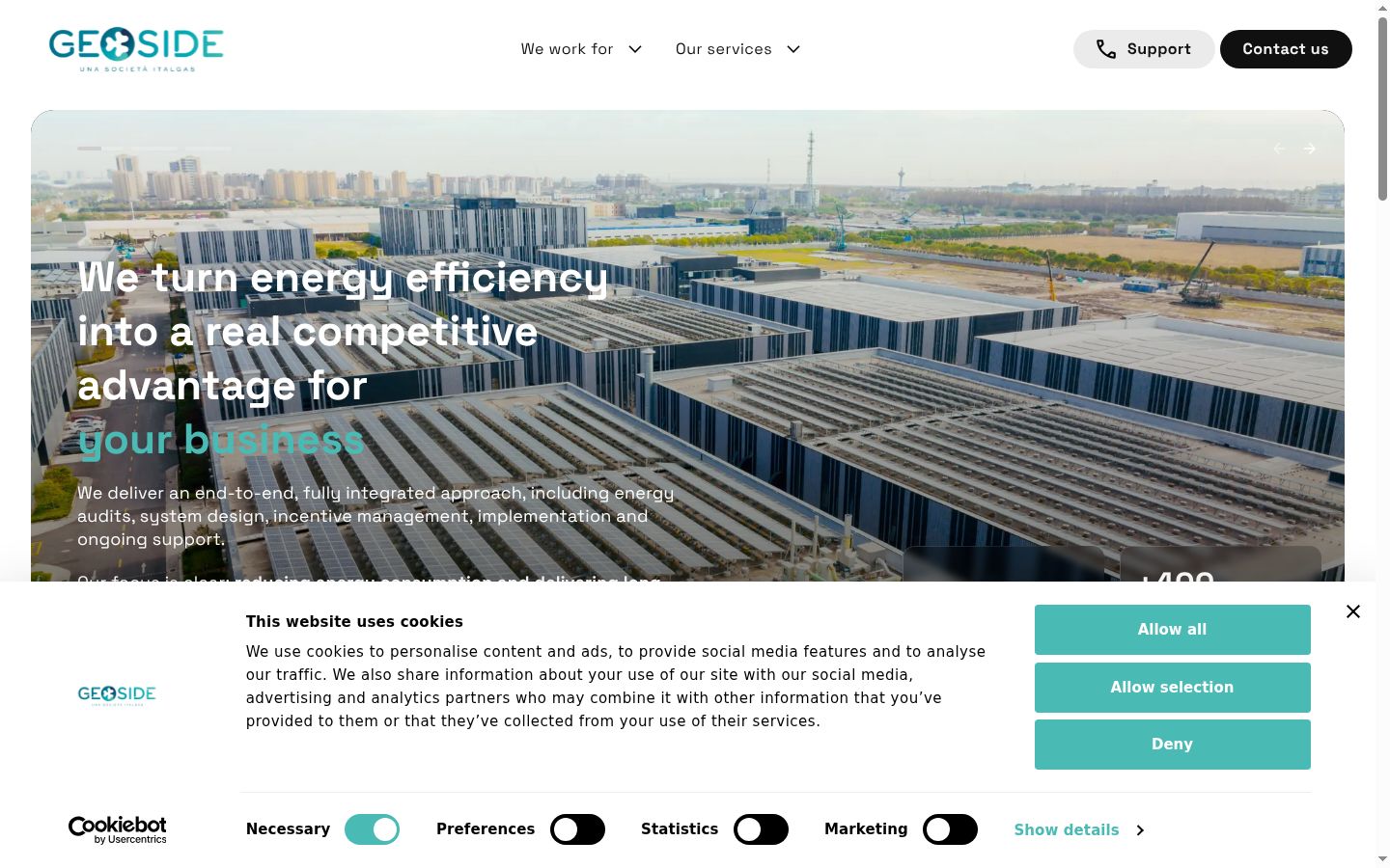 Screenshot del banner di consenso mostrato prima di qualsiasi interazione