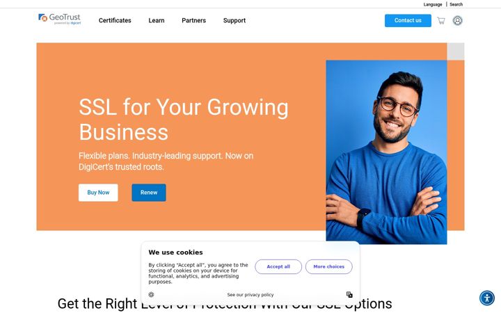 Screenshot stránky geotrust.com