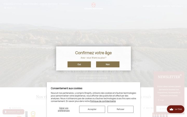 Skjermbilde av gerard-bertrand.com