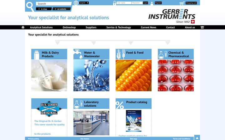 Screenshot of gerber-instruments.com