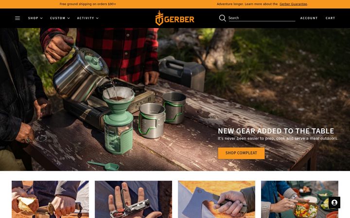 Screenshot of gerbergear.com