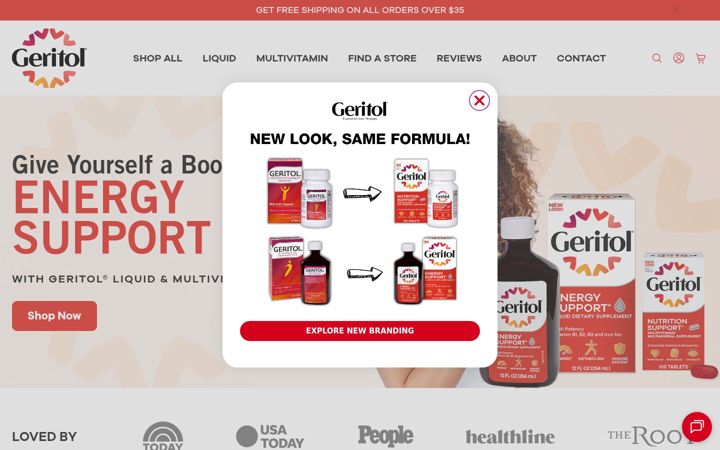 Skærmbillede af geritol.com