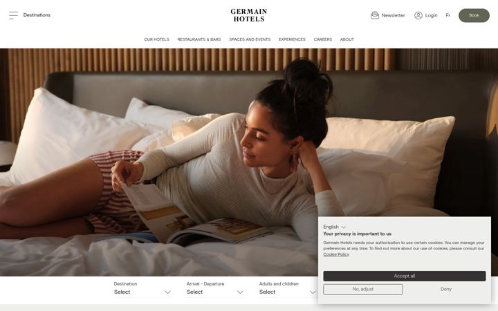 Screenshot ta' germainhotels.com