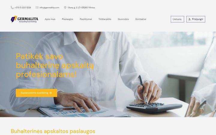 Skärmbild av germalita.com