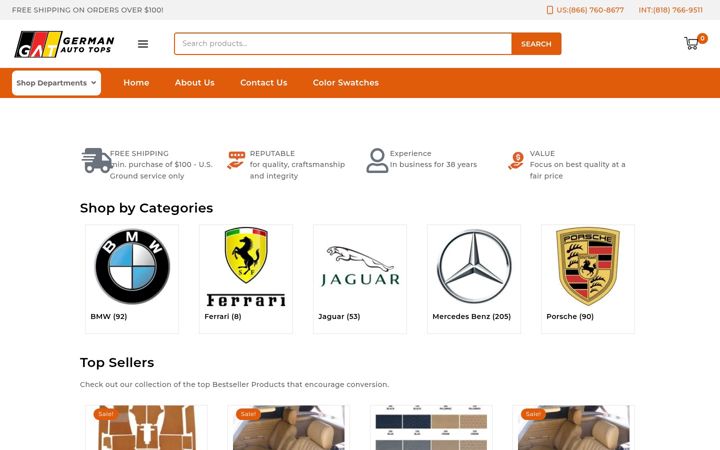 Screenshot of germanautotops.com