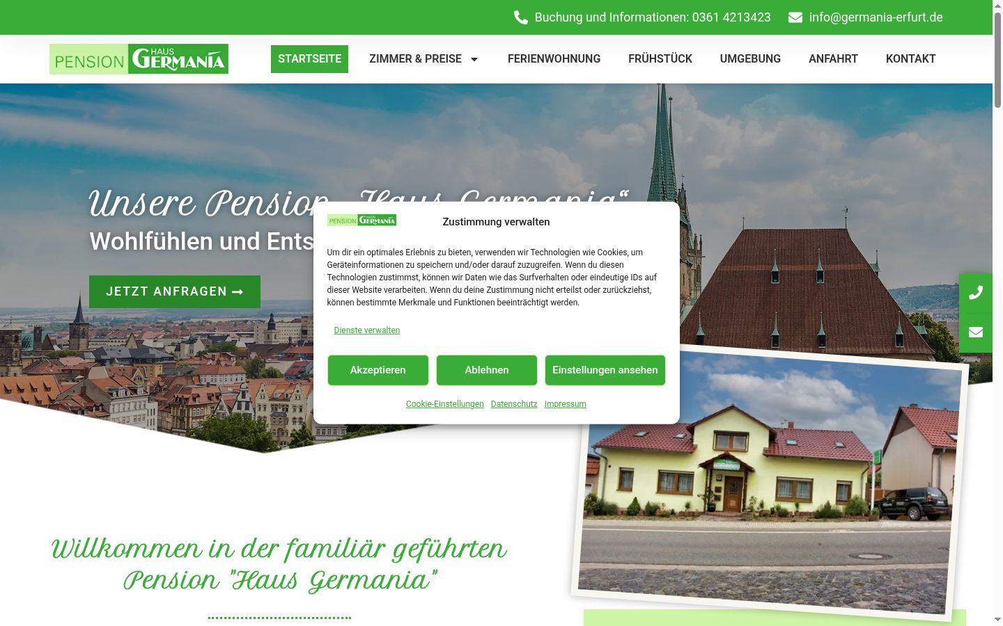 Screenshot van de toestemmingsbanner zoals getoond vóór enige interactie