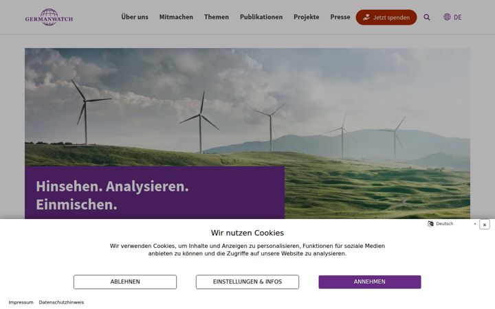 Screenshot of germanwatch.org